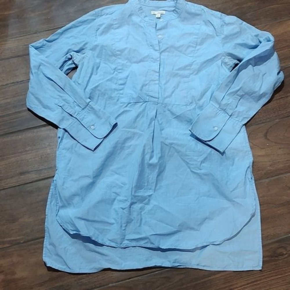 GAP S blue chambray tunic long blouse shirt